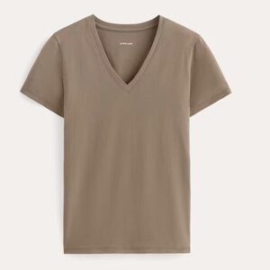 Everlane THE SLIM V-NECK TEE IN ESSENTIAL COTTON - Clay - Size Medium